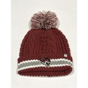 ‘47St. Joseph High School Football Red White and Grey Knit Beanie with Pom Pom